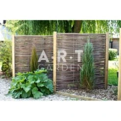 Panneau Claustra En Noisetier Tressé En Horizontal Qualité Pro. Clôture Naturelle Bois -Spaxes Boutique panneau claustra en noisetier tresse en horizontal qualite pro cloture naturelle bois 1 3